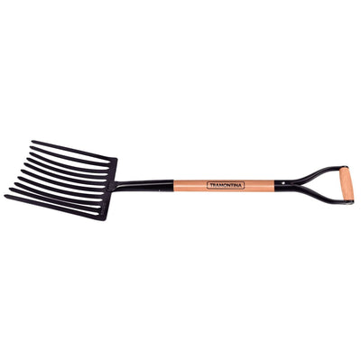 Forcado para Cascalho com 10 Dentes Tramontina em Aço com Cabo de Madeira 74 cm