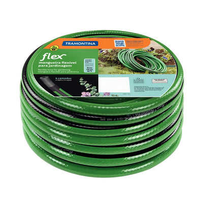 Mangueira Flex para Jardim Tramontina Verde com Faixa Preta em PVC 4 Camadas 30 m