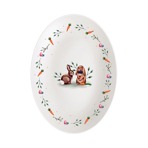 Travessa Oval Tramontina 32X25 Doce Páscoa em Porcelana Decorada